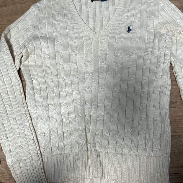 폴로 브이넥 니트 아이보리 M