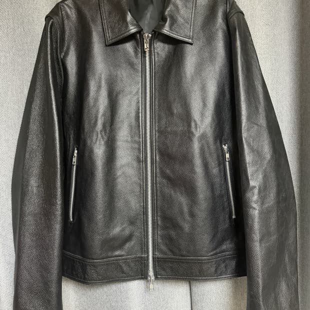 론트 고트스킨 레더 싱글 자켓 L