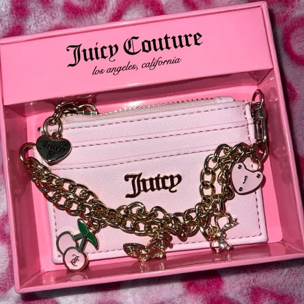 쥬시꾸뛰르 핑크 체인 카드 지갑 갸루 베메클