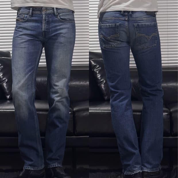 {DIESEL} Zatiny Washed Straight Denim