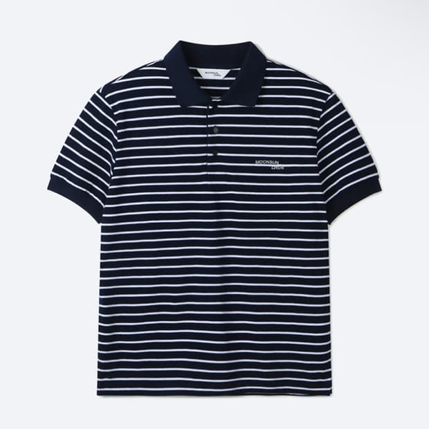 [M] 문선 스트라이프 반팔 티셔츠 pk 네이비