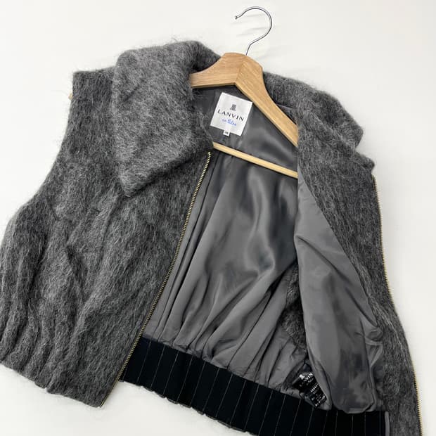 Lanvin 랑방 그레이 울 퍼 베스트
