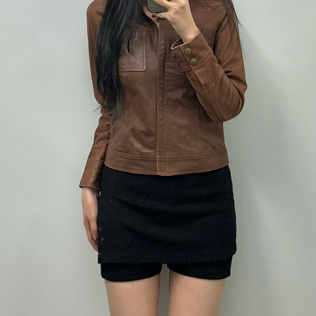 Vintage 빈티지 브라운 양가죽 레더 자켓