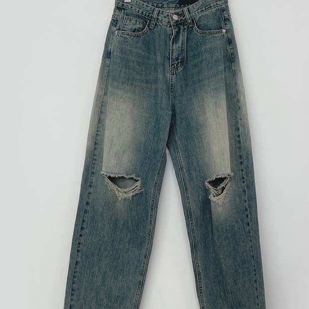 워싱 데미지 청바지