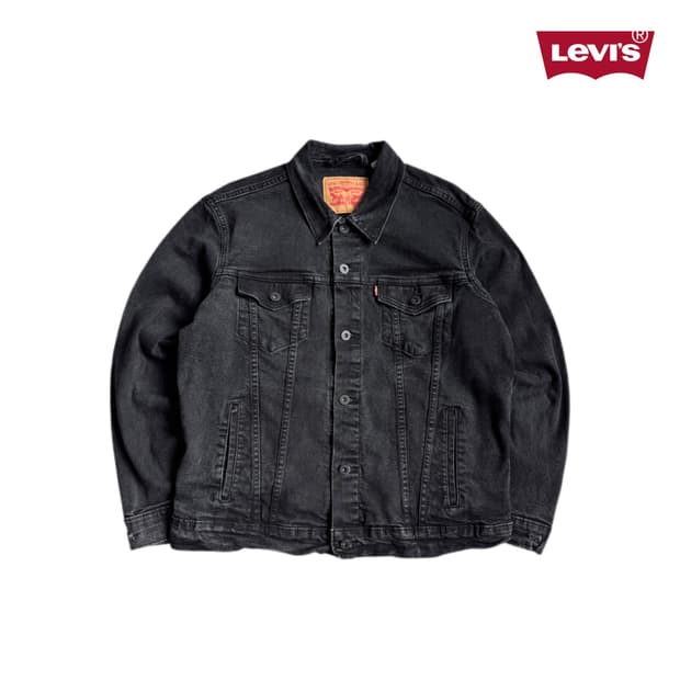 리바이스 흑청 트러커 데님자켓