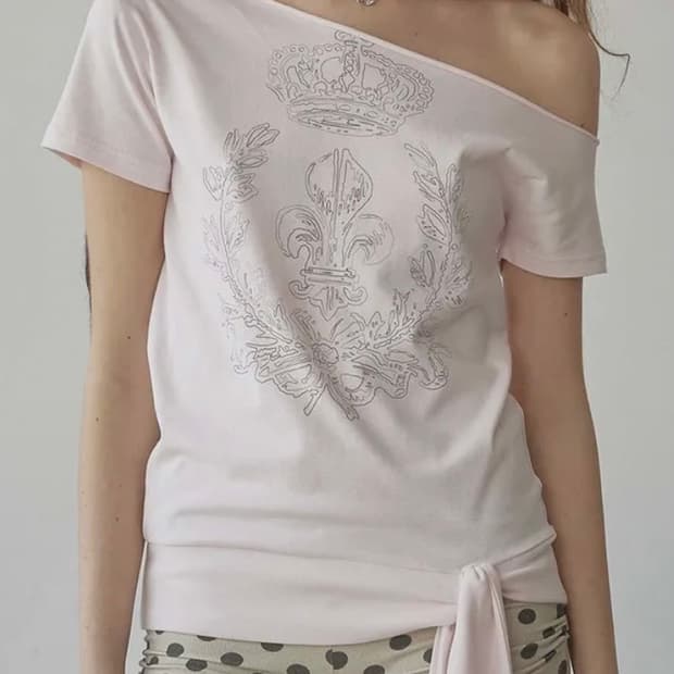 스컬프터 Chateau Shithole Tie Tee Pale Pink