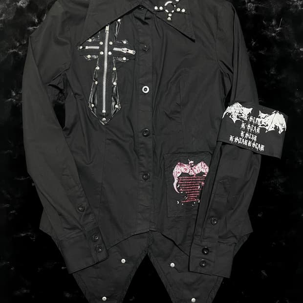 Addictarp 고스펑크 십자가 셔츠 매드펑크깔