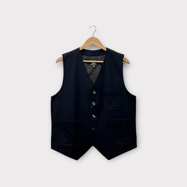 Vintage 루이드 울 블랙 베스트 XL