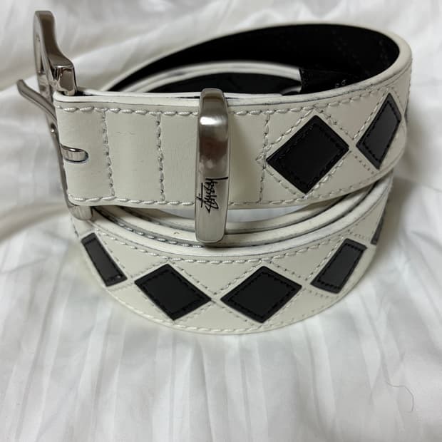 L-XL)스투시 아가일 벨트 크림