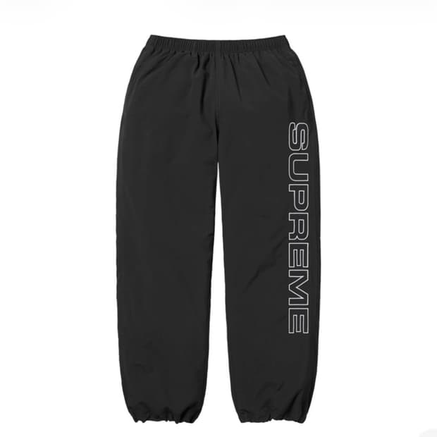 슈프림 스펠아웃 자수 트랙팬츠 블랙