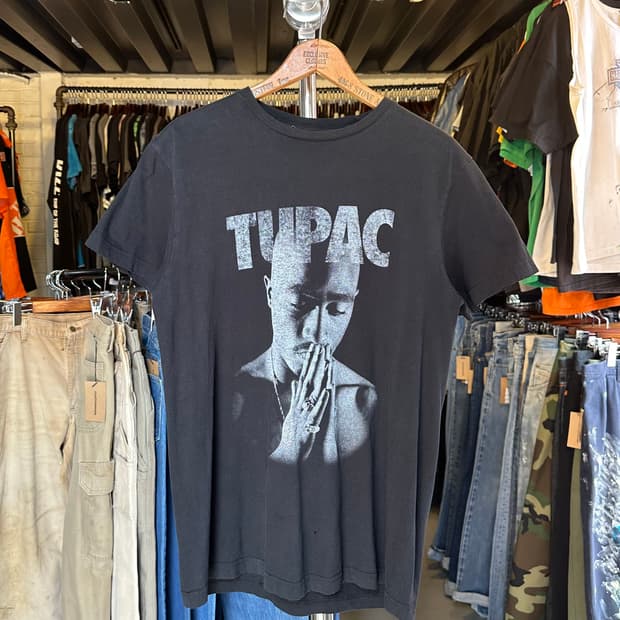 투팍 2pac 래퍼 프린팅 티셔츠
