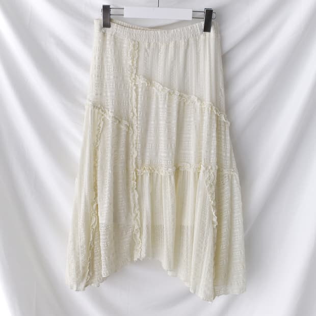 lace patch knit skirt 