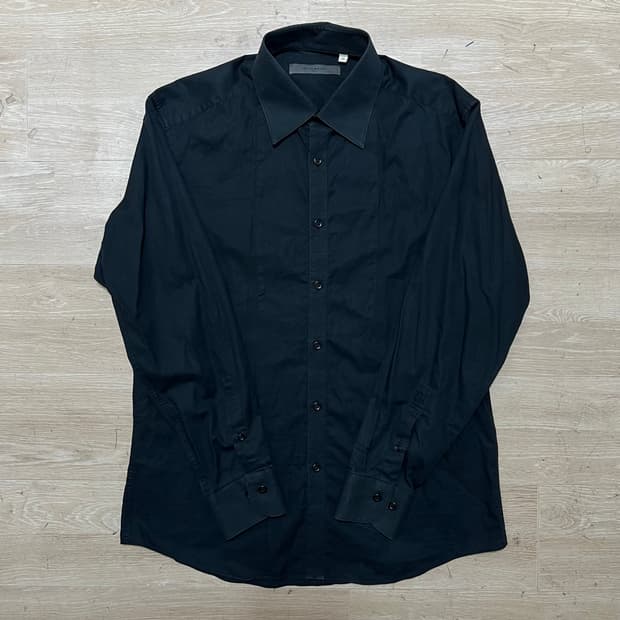 지방시 맨 자수로고 라운드 햄 긴팔셔츠 [블랙] 40(L/100)