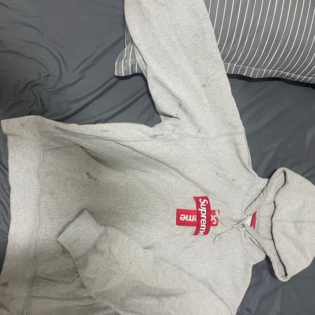 L) 슈프림 크로스 박스로고 후드티
