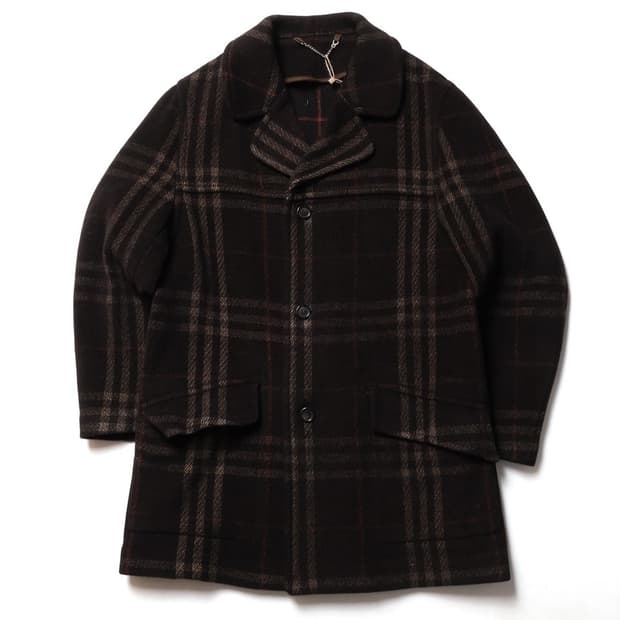 버버리 Burberry Check Pattern Wool Coat 
