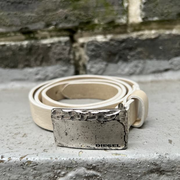 디젤 해머드 실버 버클 벨트