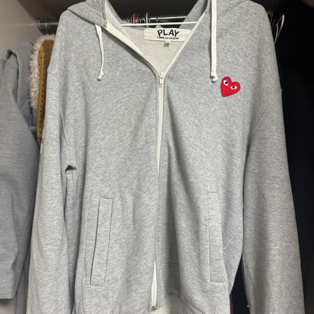 꼼데가르송 회색 후드집업 L