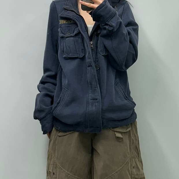 아베크롬비 y2k 와투케 포켓 네이비 자켓