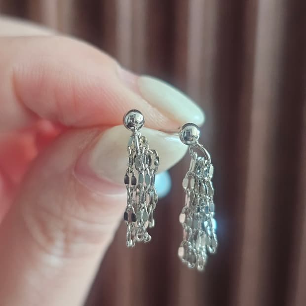 실버 드롭 체인 귀걸이 새상품