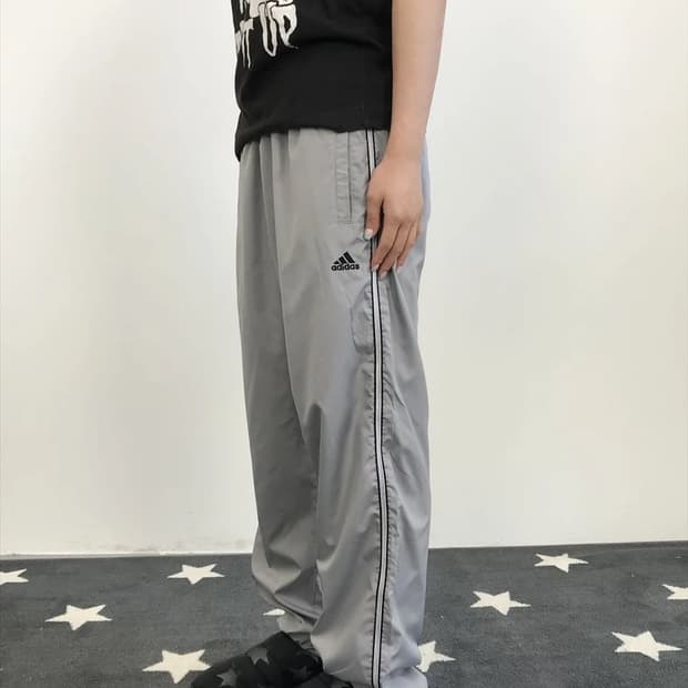 Adidas Grey 3 Stripe Woven Track Pants