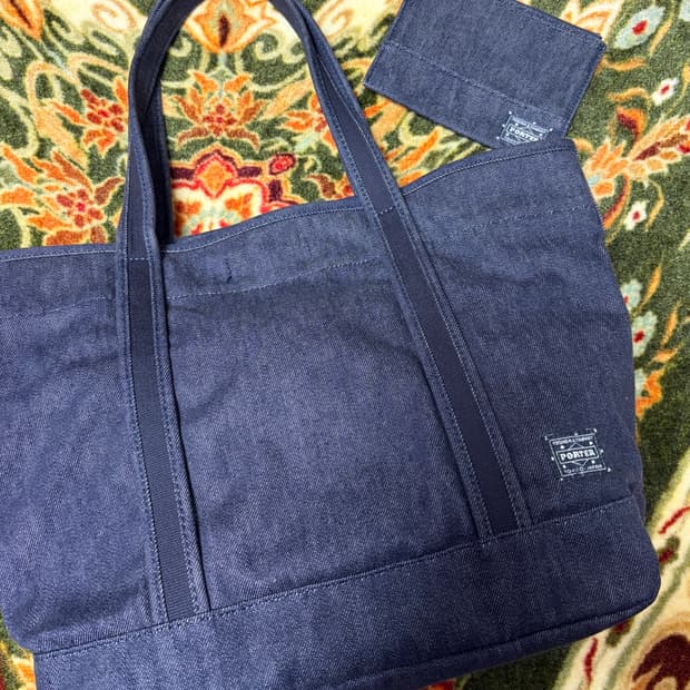 포터 데님 토트백