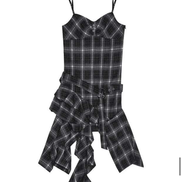 Belted Drop Ruffle Dress (CHECK)