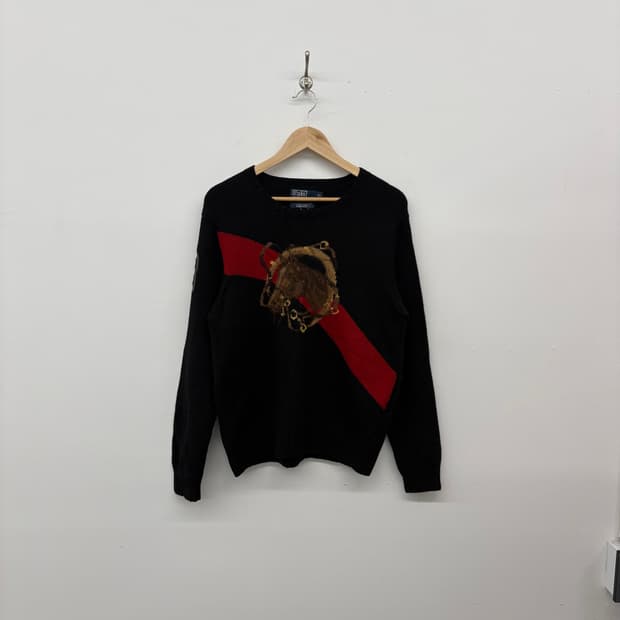 폴로 블랙 말 니트 긴팔 남M