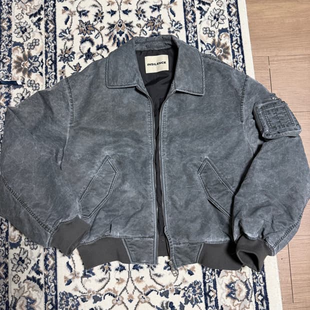 인사일런스 피그먼트 워시드 MA-1 마원 L사이즈 green