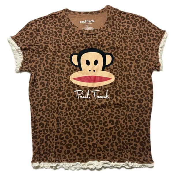 폴 프랭크 호피 패턴 프릴 포인트 티셔츠