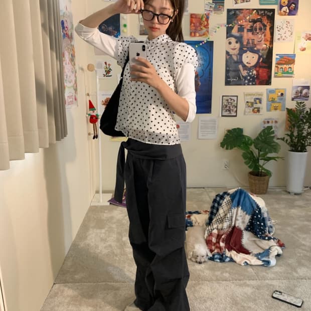 보우아카이브 스트랩 카고 팬츠_차콜 M