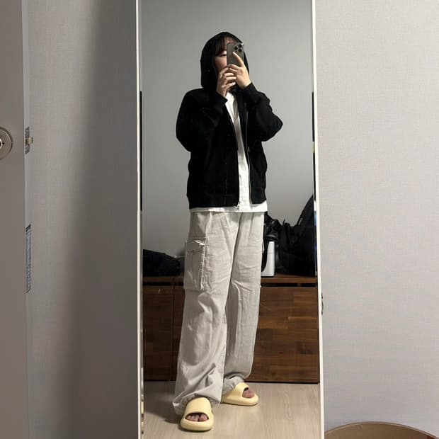 무신사스탠다드 후드집업 블랙 S