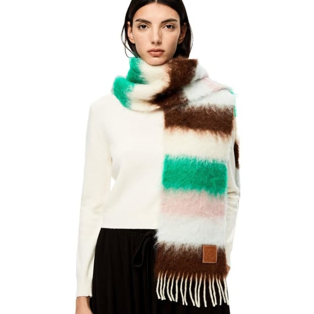 로에베 멀티 스트라이프 모헤어 머플러