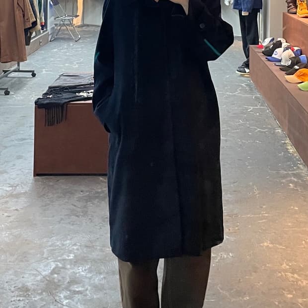 재팬 빈티지 블랙 싱글 코트 H1141