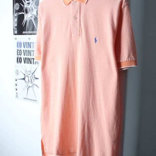 (M-XL) 폴로 랄프로렌 반팔 카라 티셔츠 오렌지 무지-H30629