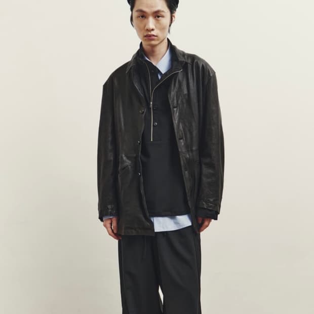 유스 워시드 레더자켓 L size