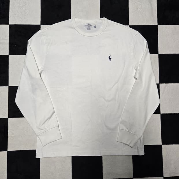 M 폴로랄프로렌 헤비웨이트 긴팔티셔츠 롱슬리브 화이트