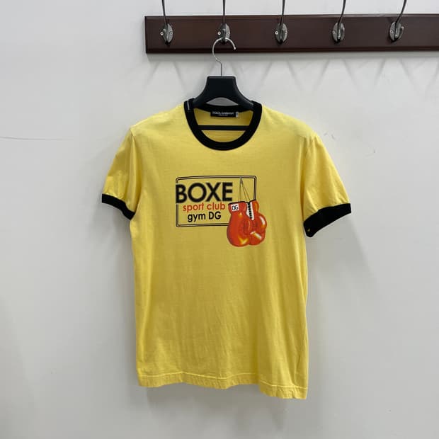 돌체앤가바나 공용S-M 복싱 로고 링거 반팔 티셔츠