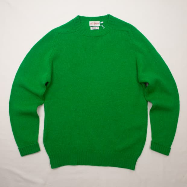 Alan Paine 쉐틀랜드 니트 스웨터 그린