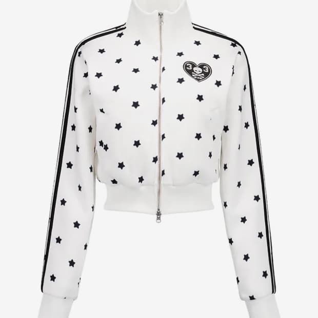 셋업이엑스이 스타 스포티 집업 화이트