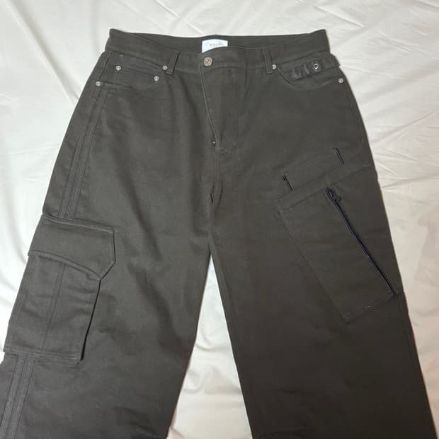 [L] ETCE 카고 와이드 팬츠 다크 올리브