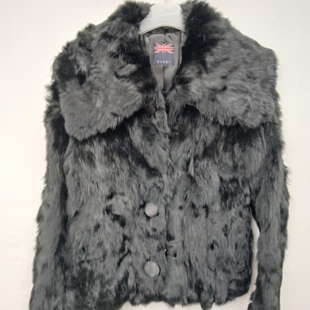 Ghost 천연토끼털 자켓 블랙 90 S