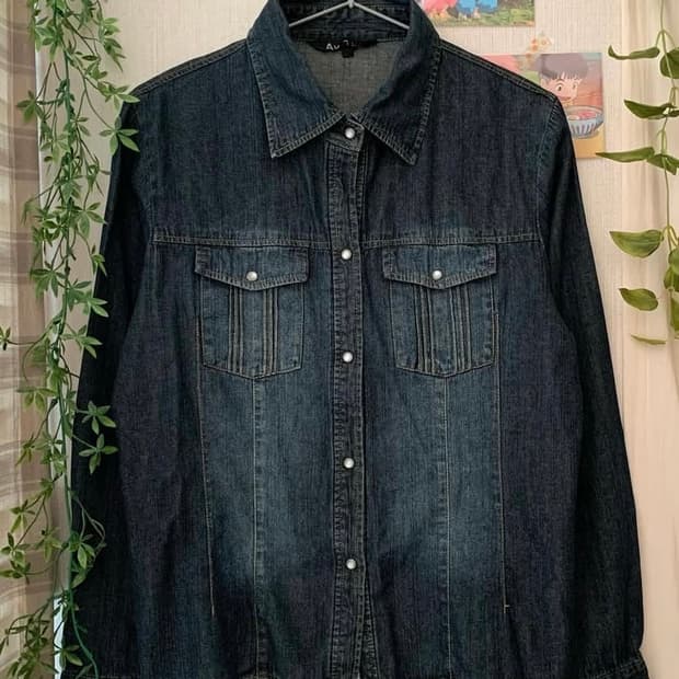 똑딱이 데님 셔츠