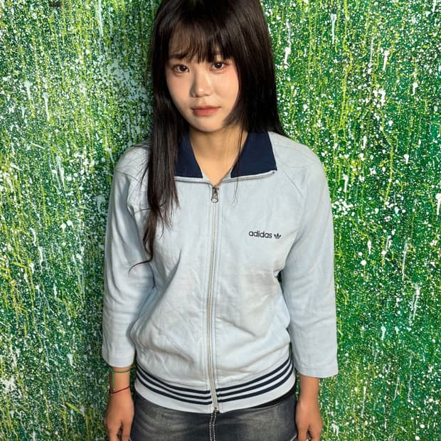90s 아디다스 스카이블루 하늘색 져지 L
