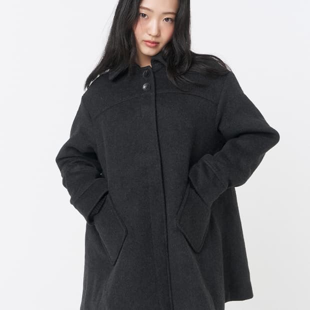 미세키 서울 코트 Slate half coat CHARCOAL