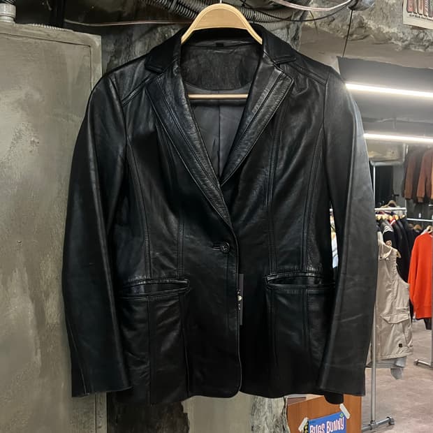 빈티지 가죽 자켓 블랙 66 M #csz2429