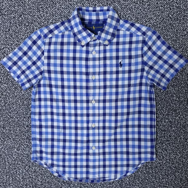 [무료배송][115]폴로 키즈 체크 반팔 셔츠 남방