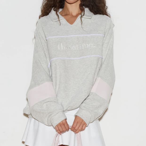 쓰리타임즈 Terry block sweatshirt S사이즈 (택포)