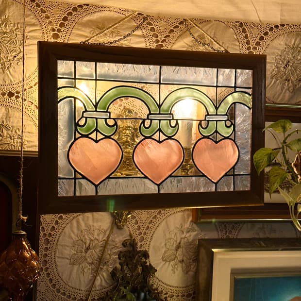 영국 앤틱 핸드크래프트 스테인드글라스 썬캐처 패널