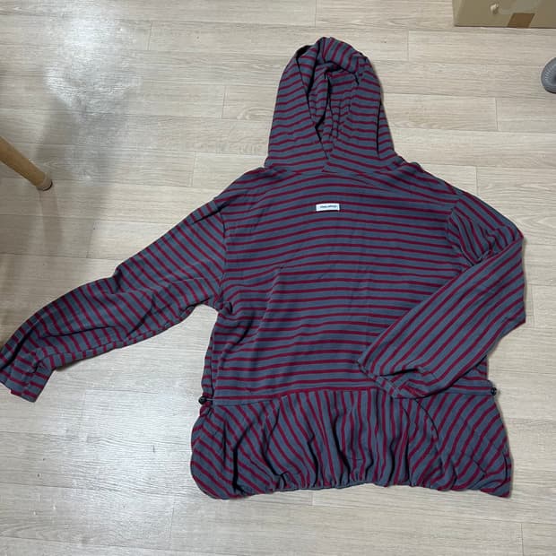 JIKOO 지쿠 후드 스트라이프 긴팔티