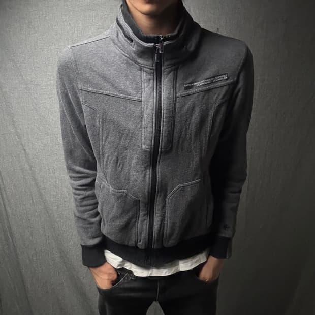 하이넥 더블 집업 자켓